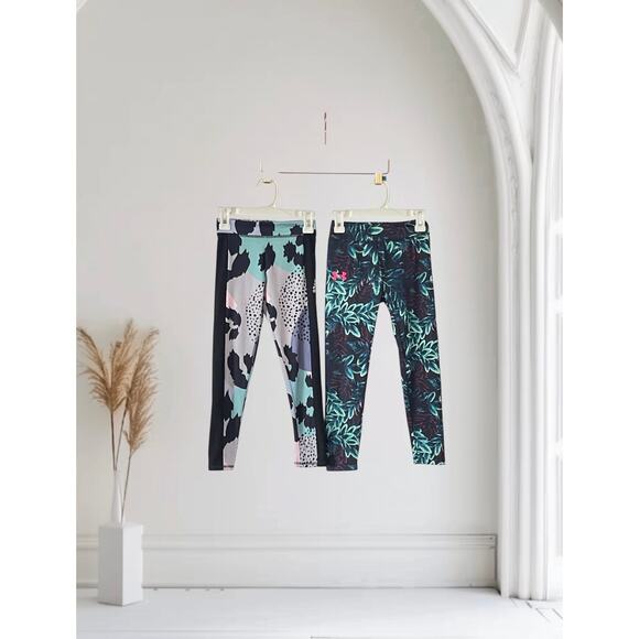 2 Pairs Girls Leggings Adidas Under Armor Size 6 - Picture 1 of 6